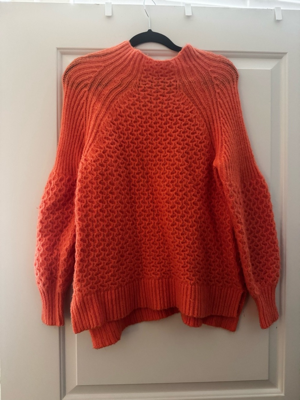 Anthropologie Coral Textured Mockneck Sweater